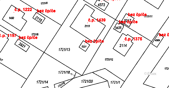 Rožnov pod Radhoštěm 103873864 na parcele st. 5221 v KÚ Rožnov pod Radhoštěm, Katastrální mapa