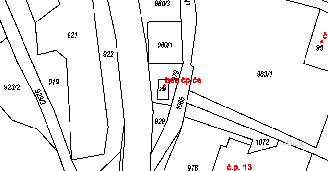 Syřenov 107495864 na parcele st. 204 v KÚ Syřenov, Katastrální mapa