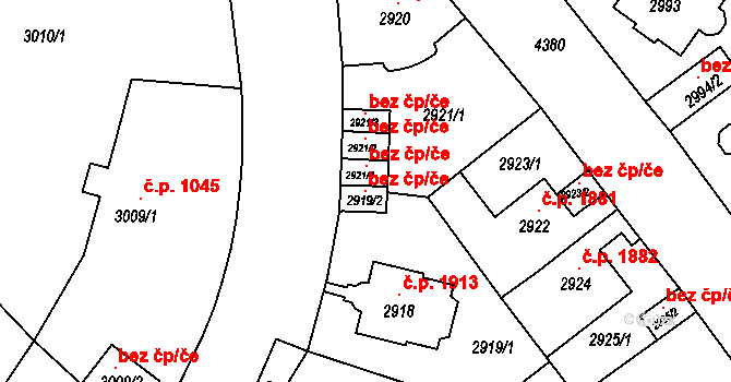 Teplice 118882864 na parcele st. 2919/2 v KÚ Teplice, Katastrální mapa