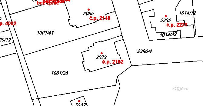Jablonec nad Nisou 2152 na parcele st. 2073 v KÚ Jablonec nad Nisou, Katastrální mapa