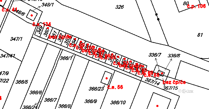 Pávov 94, Jihlava na parcele st. 359 v KÚ Pávov, Katastrální mapa