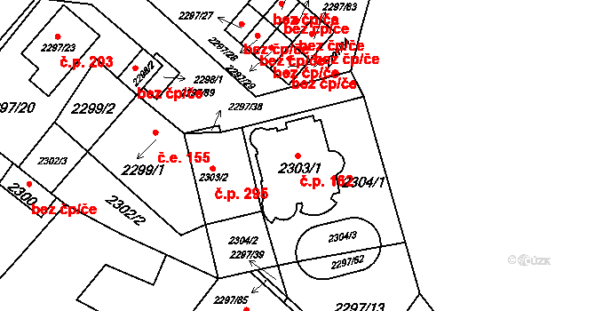 Staré Splavy 162, Doksy na parcele st. 2303/1 v KÚ Doksy u Máchova jezera, Katastrální mapa