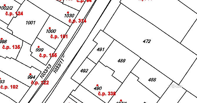 Svatobořice 107, Svatobořice-Mistřín na parcele st. 491 v KÚ Svatobořice, Katastrální mapa