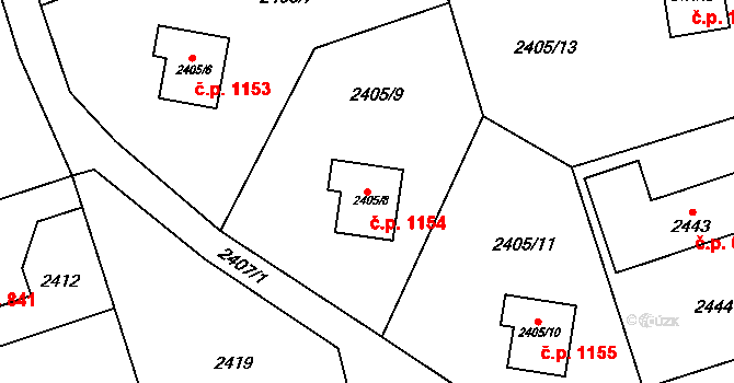 Frýdlant 1154 na parcele st. 2405/8 v KÚ Frýdlant, Katastrální mapa