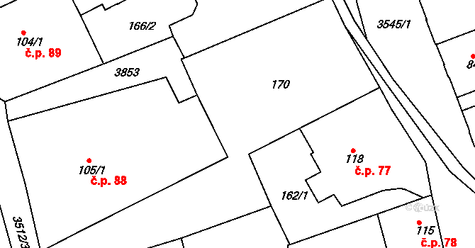 Cvikov I 88, Cvikov na parcele st. 105/1 v KÚ Cvikov, Katastrální mapa