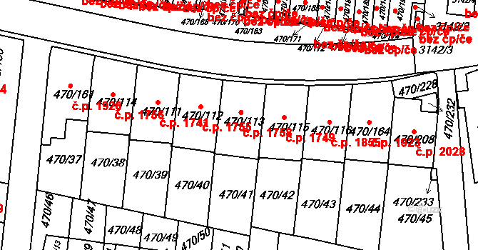 Krč 1758, Praha na parcele st. 470/113 v KÚ Krč, Katastrální mapa