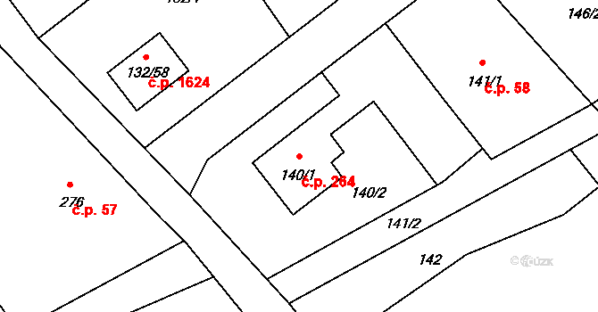 Ráj 264, Karviná na parcele st. 140/1 v KÚ Ráj, Katastrální mapa