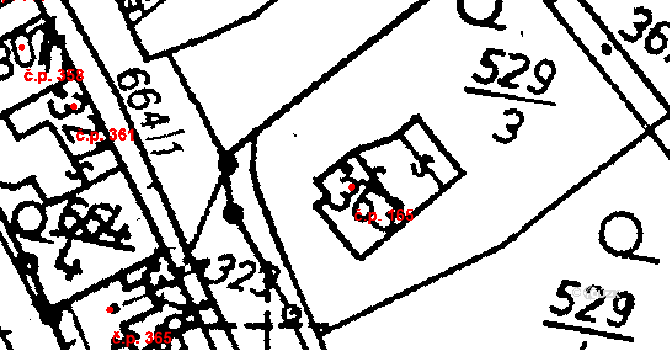 Žiželice 165 na parcele st. 363 v KÚ Žiželice nad Cidlinou, Katastrální mapa
