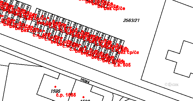 Předměstí 502, Litoměřice na parcele st. 2563/91 v KÚ Litoměřice, Katastrální mapa