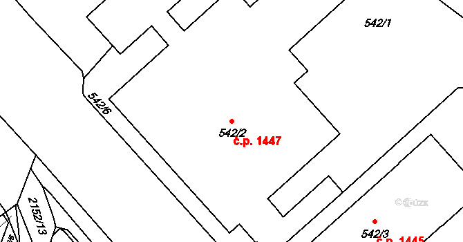 Ústí nad Orlicí 1447 na parcele st. 542/2 v KÚ Ústí nad Orlicí, Katastrální mapa