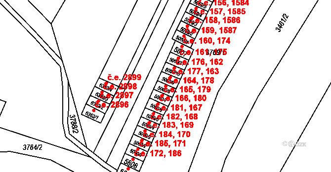 Zlín 164,178 na parcele st. 5060/8 v KÚ Zlín, Katastrální mapa