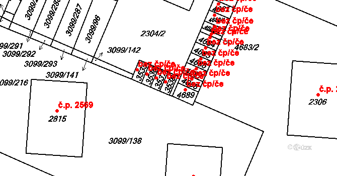 Břeclav 40774864 na parcele st. 3538 v KÚ Břeclav, Katastrální mapa