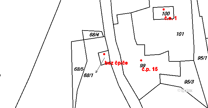 Kravaře 41613864 na parcele st. 68/1 v KÚ Rané, Katastrální mapa