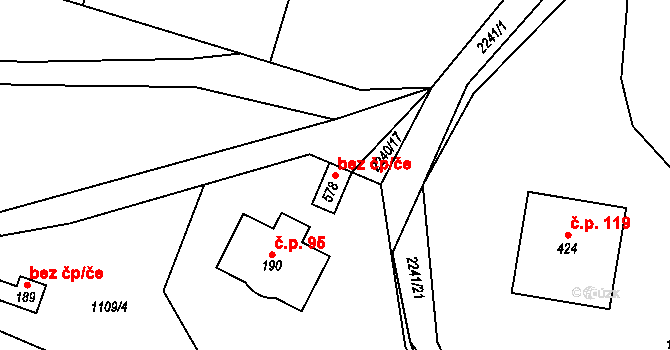 Týnec nad Sázavou 41775864 na parcele st. 578 v KÚ Pecerady, Katastrální mapa
