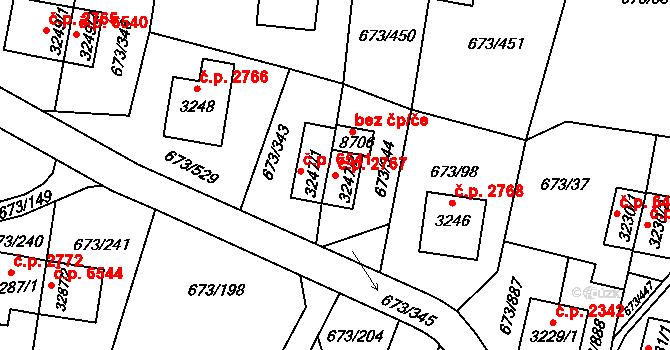 Zlín 2767 na parcele st. 3247/2 v KÚ Zlín, Katastrální mapa