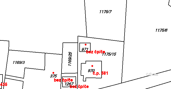 Třinec 42278864 na parcele st. 971 v KÚ Oldřichovice u Třince, Katastrální mapa