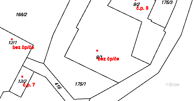 Milíkov 43638864 na parcele st. 9/1 v KÚ Velká Šitboř, Katastrální mapa
