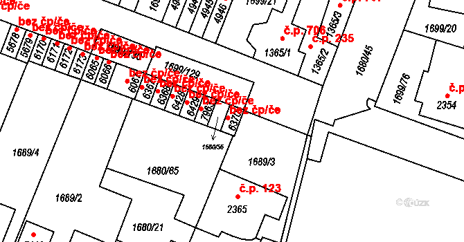 Třebíč 44153864 na parcele st. 6370 v KÚ Třebíč, Katastrální mapa