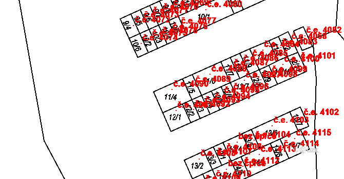 Kadaň 4090 na parcele st. 11/4 v KÚ Bystřice u Kadaně, Katastrální mapa