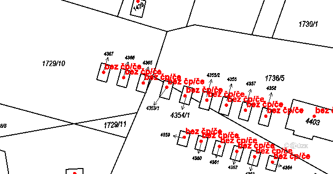 Rožnov pod Radhoštěm 47324864 na parcele st. 4353/1 v KÚ Rožnov pod Radhoštěm, Katastrální mapa