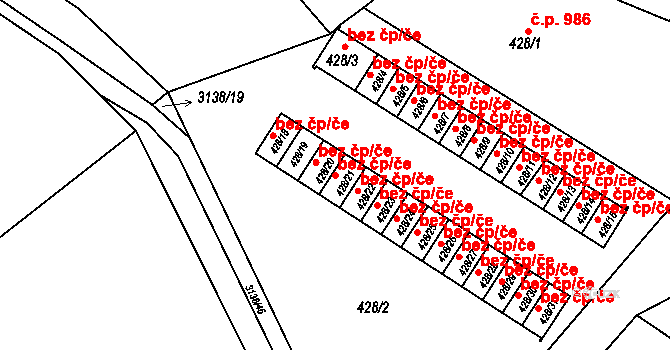 Horní Suchá 48852864 na parcele st. 428/21 v KÚ Horní Suchá, Katastrální mapa