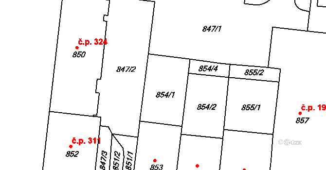 Praha 49818864 na parcele st. 854/1 v KÚ Holešovice, Katastrální mapa