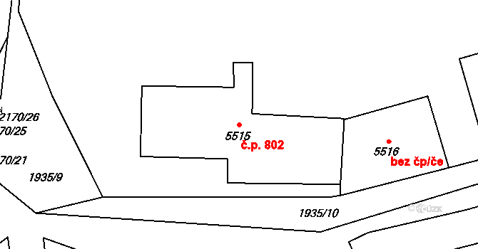 Beroun-Závodí 802, Beroun na parcele st. 5515 v KÚ Beroun, Katastrální mapa