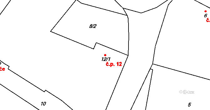 Bukovec 12 na parcele st. 12/1 v KÚ Bukovec u Horšovského Týna, Katastrální mapa