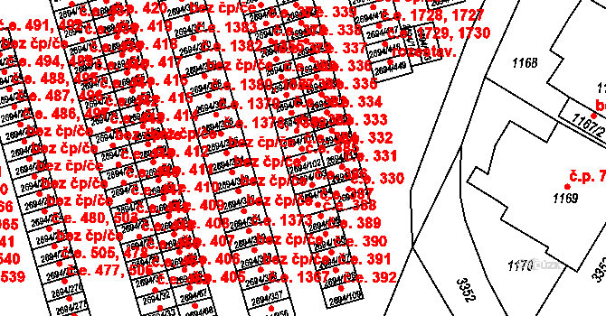 Pelhřimov 83369864 na parcele st. 2694/102 v KÚ Pelhřimov, Katastrální mapa