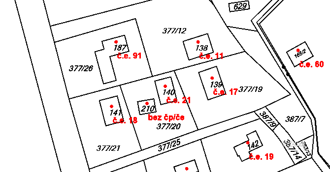 Hatě 21, Skuhrov na parcele st. 140 v KÚ Skuhrov pod Brdy, Katastrální mapa