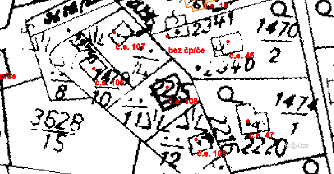 Byšičky 108, Lysá nad Labem na parcele st. 2215 v KÚ Lysá nad Labem, Katastrální mapa