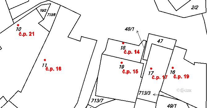 Lipice 14, Pelhřimov na parcele st. 18 v KÚ Lipice, Katastrální mapa