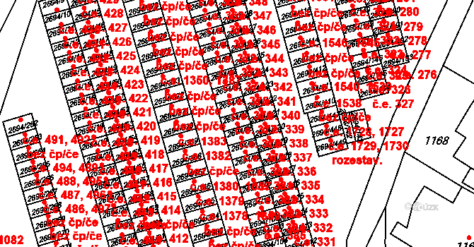 Pelhřimov 378 na parcele st. 2694/95 v KÚ Pelhřimov, Katastrální mapa