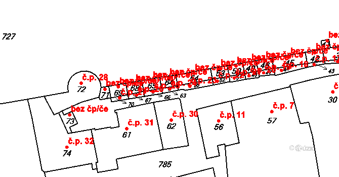Hradčany 24, Praha na parcele st. 63 v KÚ Hradčany, Katastrální mapa