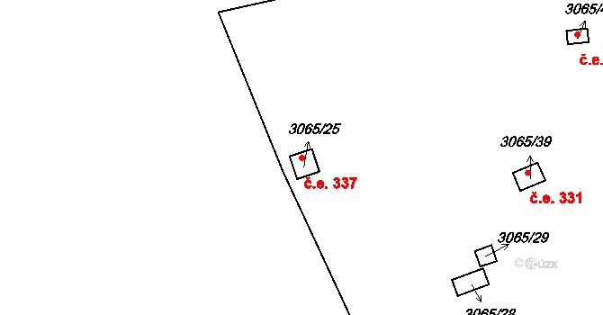 Kadaň 337 na parcele st. 3065/25 v KÚ Kadaň, Katastrální mapa