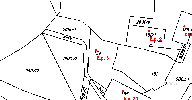 Mlékovice 3, Neveklov na parcele st. 154 v KÚ Mlékovice u Neveklova, Katastrální mapa