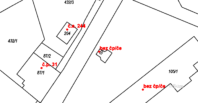 Kovářov 40001865 na parcele st. 127 v KÚ Zahořany, Katastrální mapa