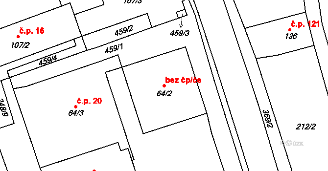 Bukovice 40099865 na parcele st. 64/2 v KÚ Bukovice, Katastrální mapa