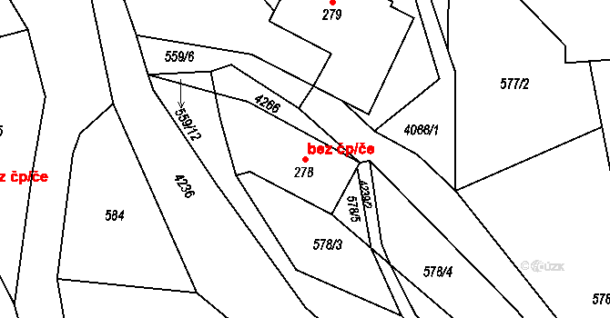 Šonov 40111865 na parcele st. 278 v KÚ Šonov u Broumova, Katastrální mapa