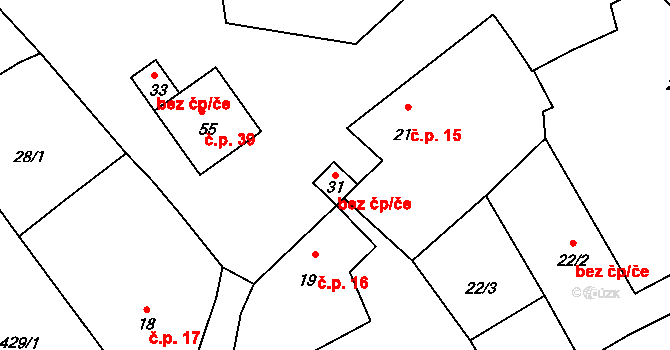 Ježovy 41297865 na parcele st. 31 v KÚ Trnčí, Katastrální mapa
