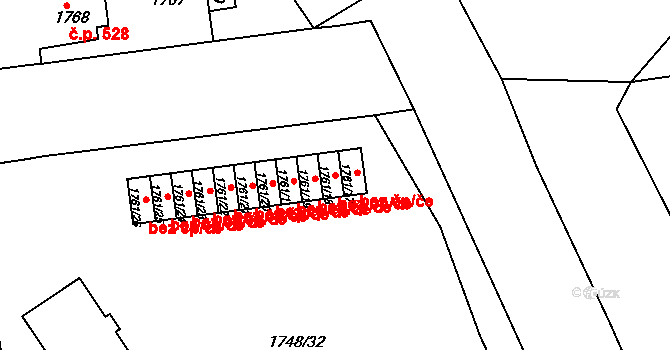 Jaroměř 46563865 na parcele st. 1761/18 v KÚ Jaroměř, Katastrální mapa