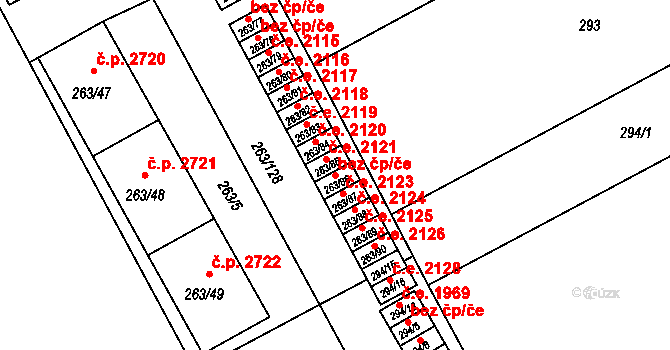 Znojmo 47512865 na parcele st. 263/86 v KÚ Znojmo-Louka, Katastrální mapa