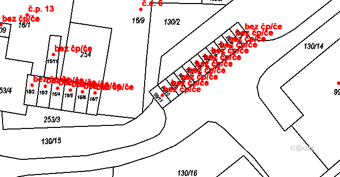 Chbany 49462865 na parcele st. 98/10 v KÚ Chbany, Katastrální mapa