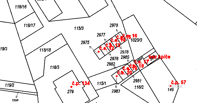 Bohdalice 12, Bohdalice-Pavlovice na parcele st. 2975 v KÚ Bohdalice, Katastrální mapa