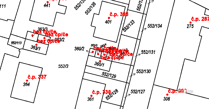Líbeznice 92056865 na parcele st. 360/4 v KÚ Líbeznice, Katastrální mapa
