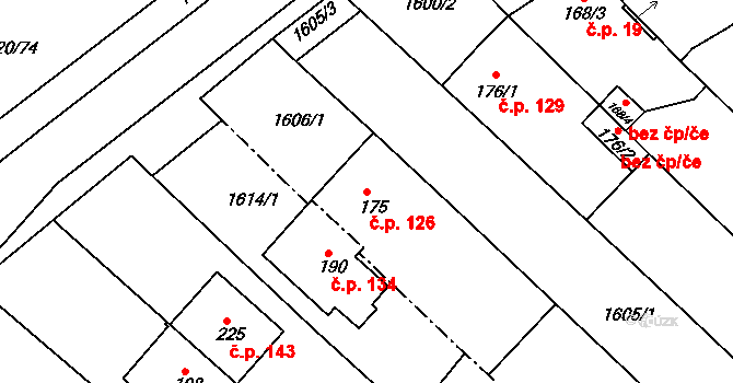Dobrotice 126, Holešov na parcele st. 175 v KÚ Dobrotice, Katastrální mapa