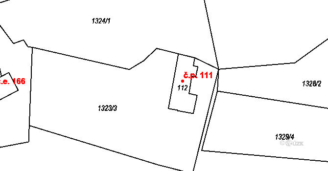 Lubno 111, Frýdlant nad Ostravicí na parcele st. 112 v KÚ Lubno, Katastrální mapa