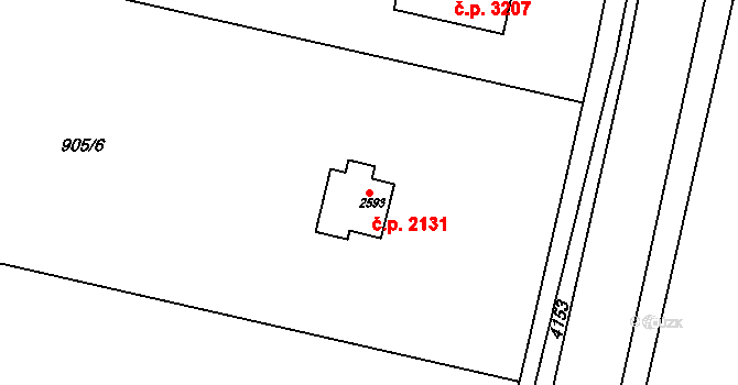 Dvůr Králové nad Labem 2131 na parcele st. 2593 v KÚ Dvůr Králové nad Labem, Katastrální mapa
