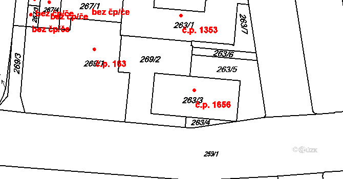 České Budějovice 6 1656, České Budějovice na parcele st. 263/3 v KÚ České Budějovice 6, Katastrální mapa