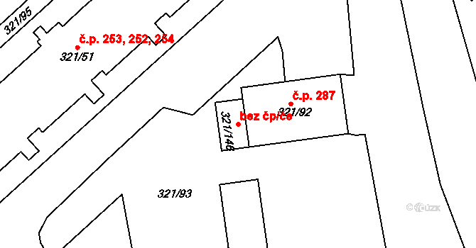 Teplice 39148866 na parcele st. 321/146 v KÚ Prosetice, Katastrální mapa